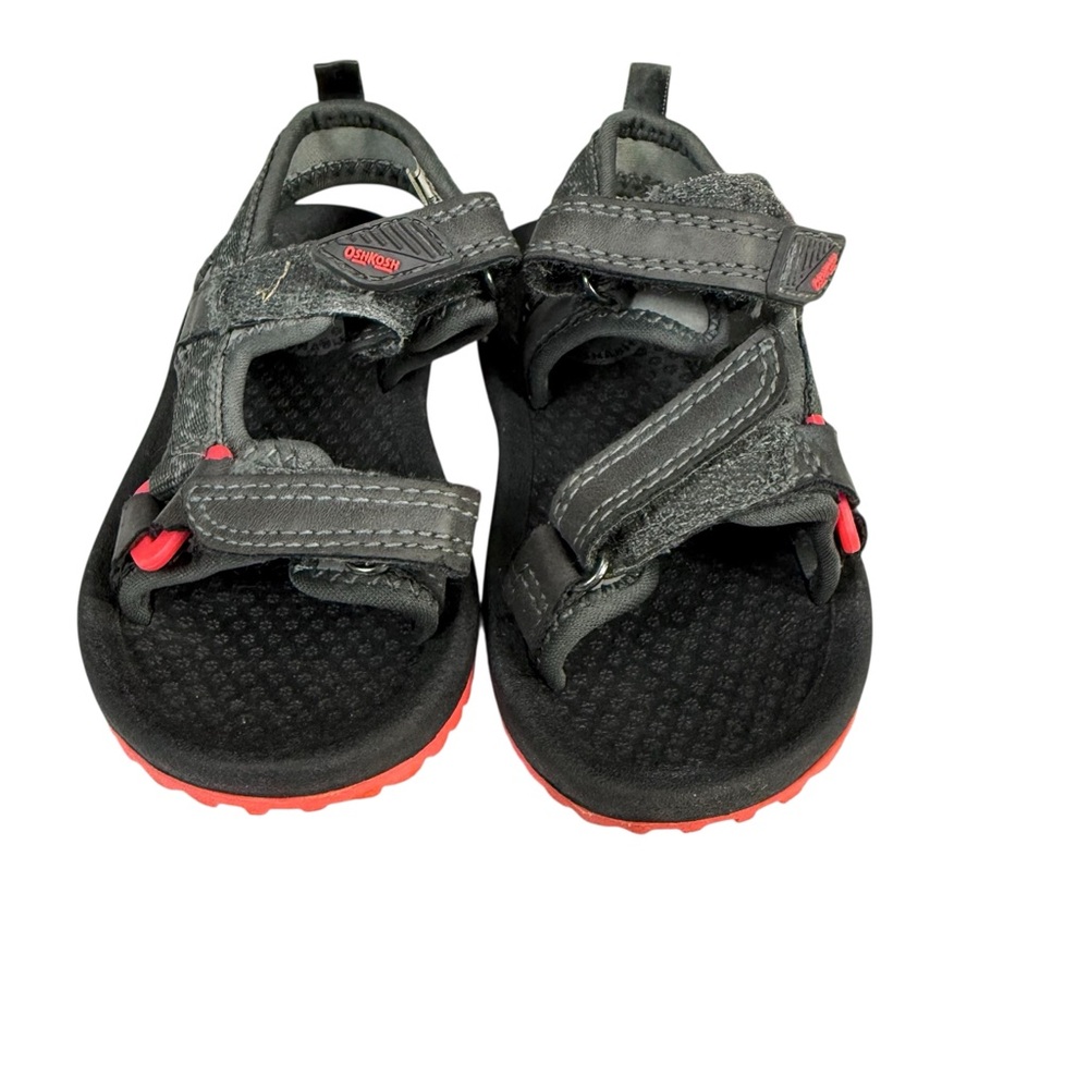 OshKosh B’gosh Toddler Boys Sport Sandals – Charcoal Grey & Neon Orange Size 6M